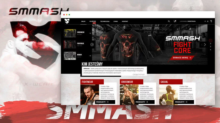 Redesign of Smmash.pl - homepage and product page. 1st photo